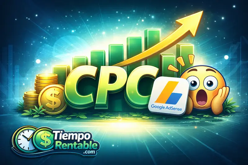 Crecimiento CPC con monedas doradas